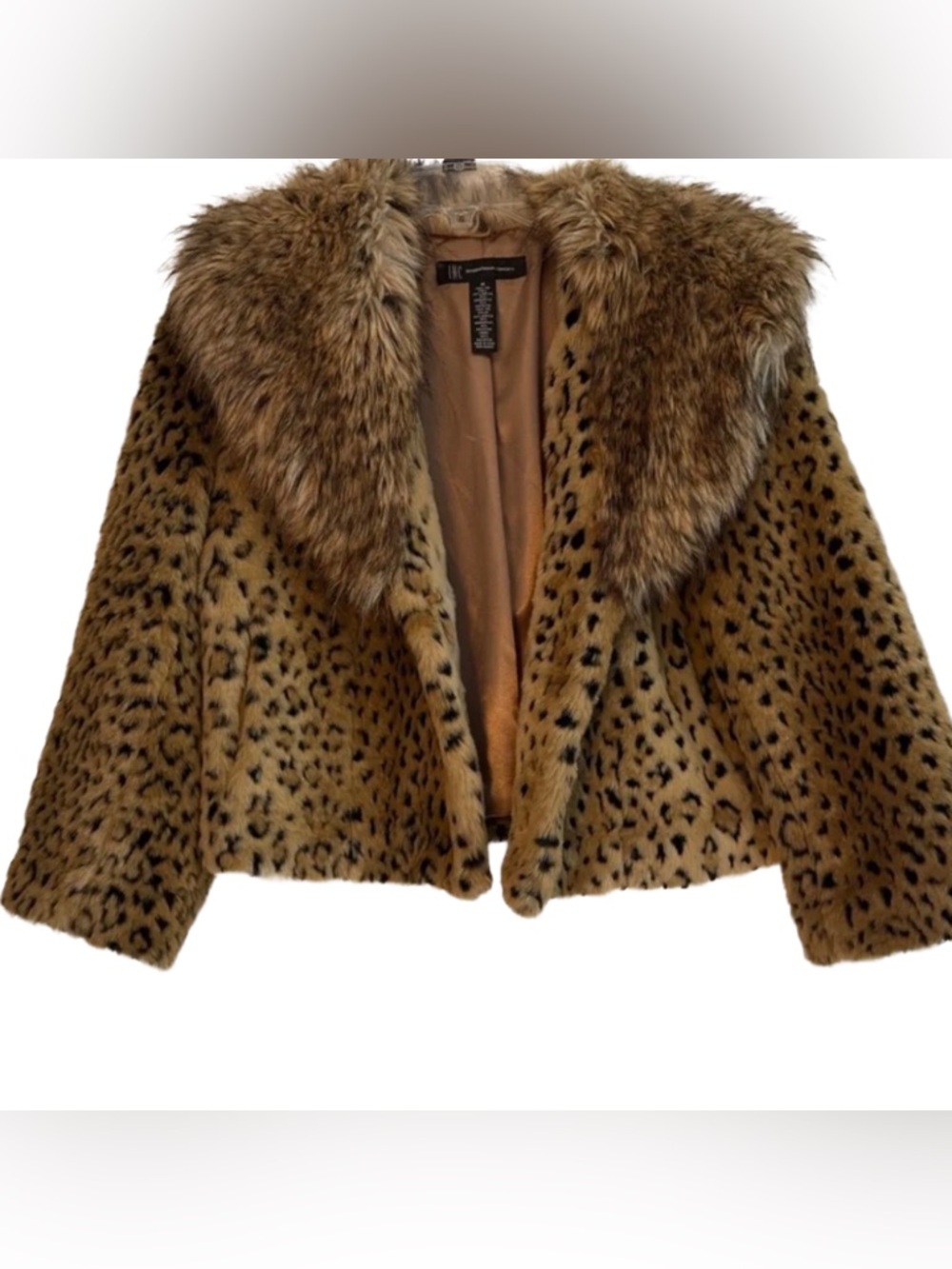 Y2K INC International Concepts Faux Fur Leopard Mob Wife Coat
